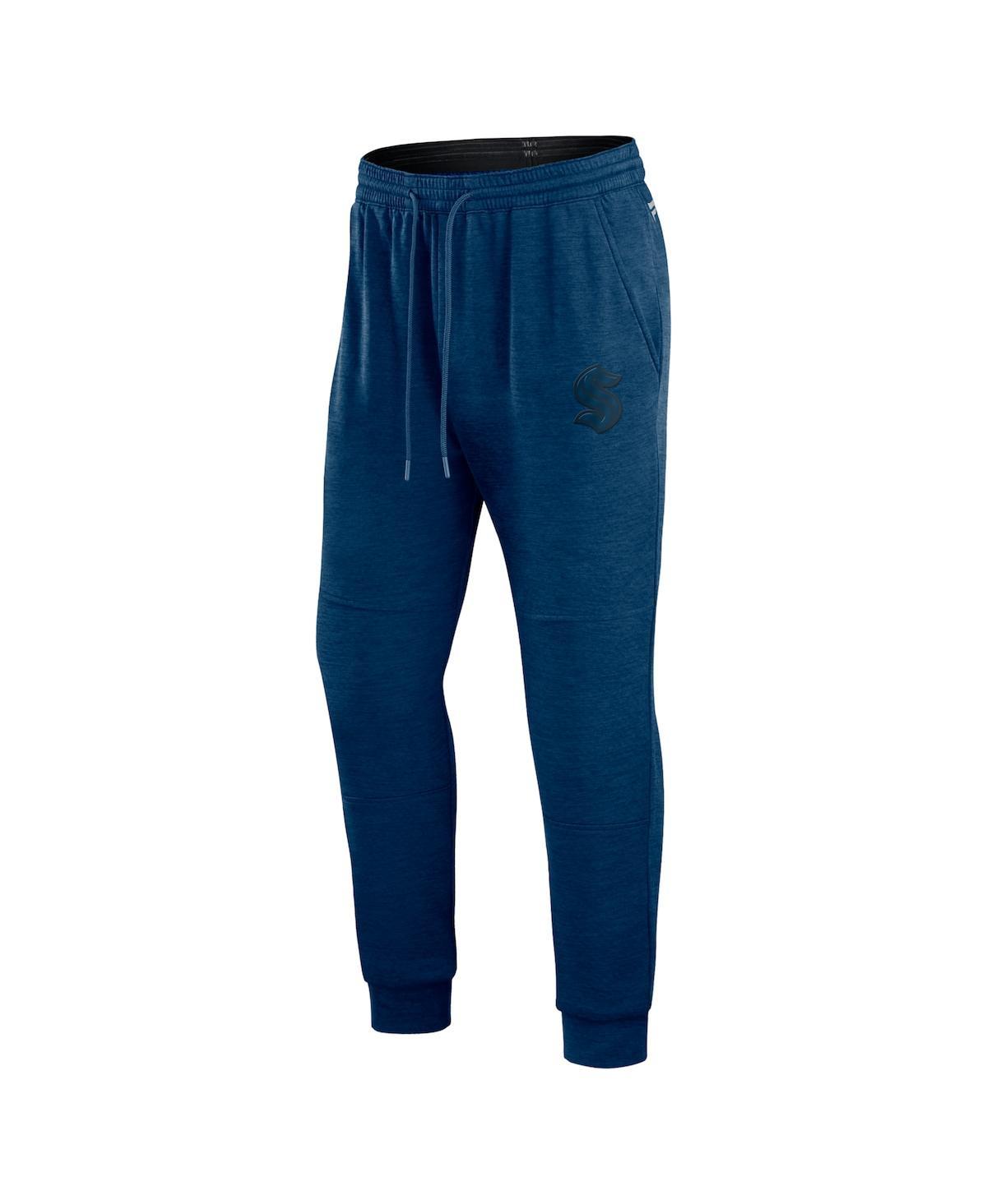 Men's Heather Deep Sea Blue Seattle Kraken Authentic Pro Road Jogger Sweatpants