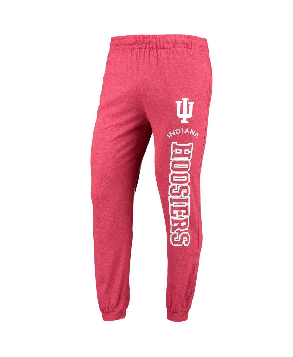 Men's Crimson, Heather Charcoal Indiana Hoosiers Meter Long Sleeve Hoodie T-shirt and Jogger Pajama Set