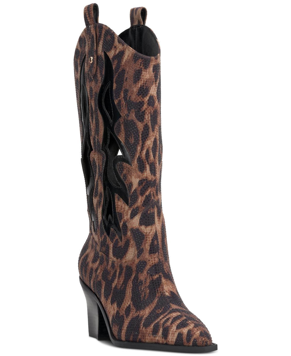 Women's Ginika Rhinestone Chop-Out Knee-High Cowboy Boots