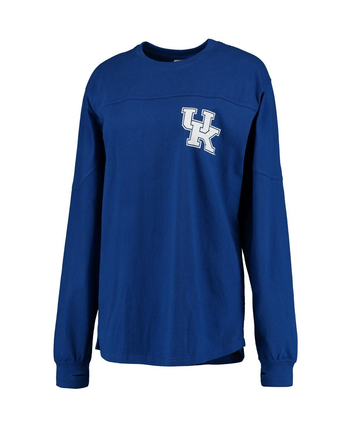 Women's Royal Kentucky Wildcats Team Logo The Big Shirt Oversized Long Sleeve Shirt