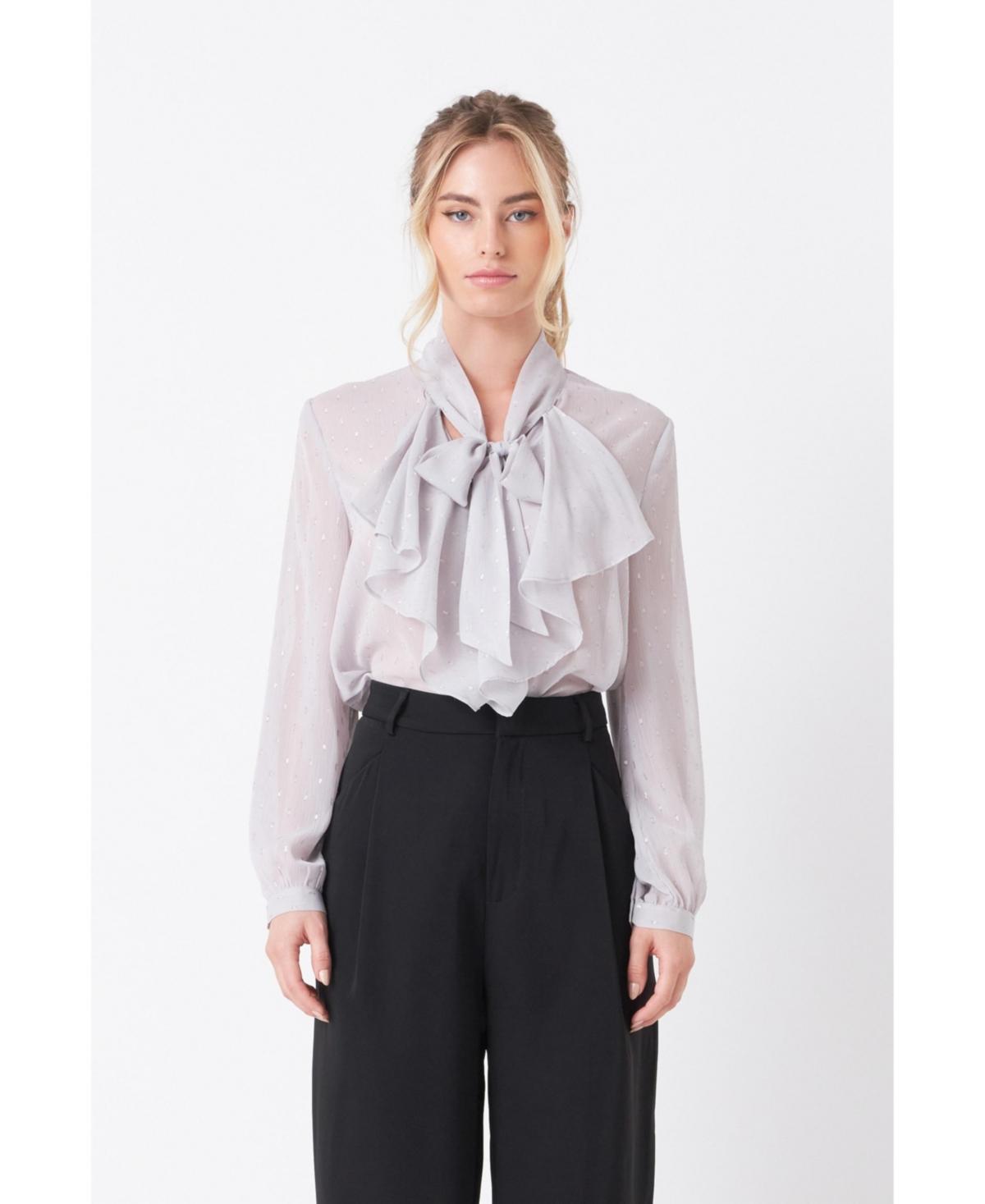 Women's Tied Ruffle Blouse