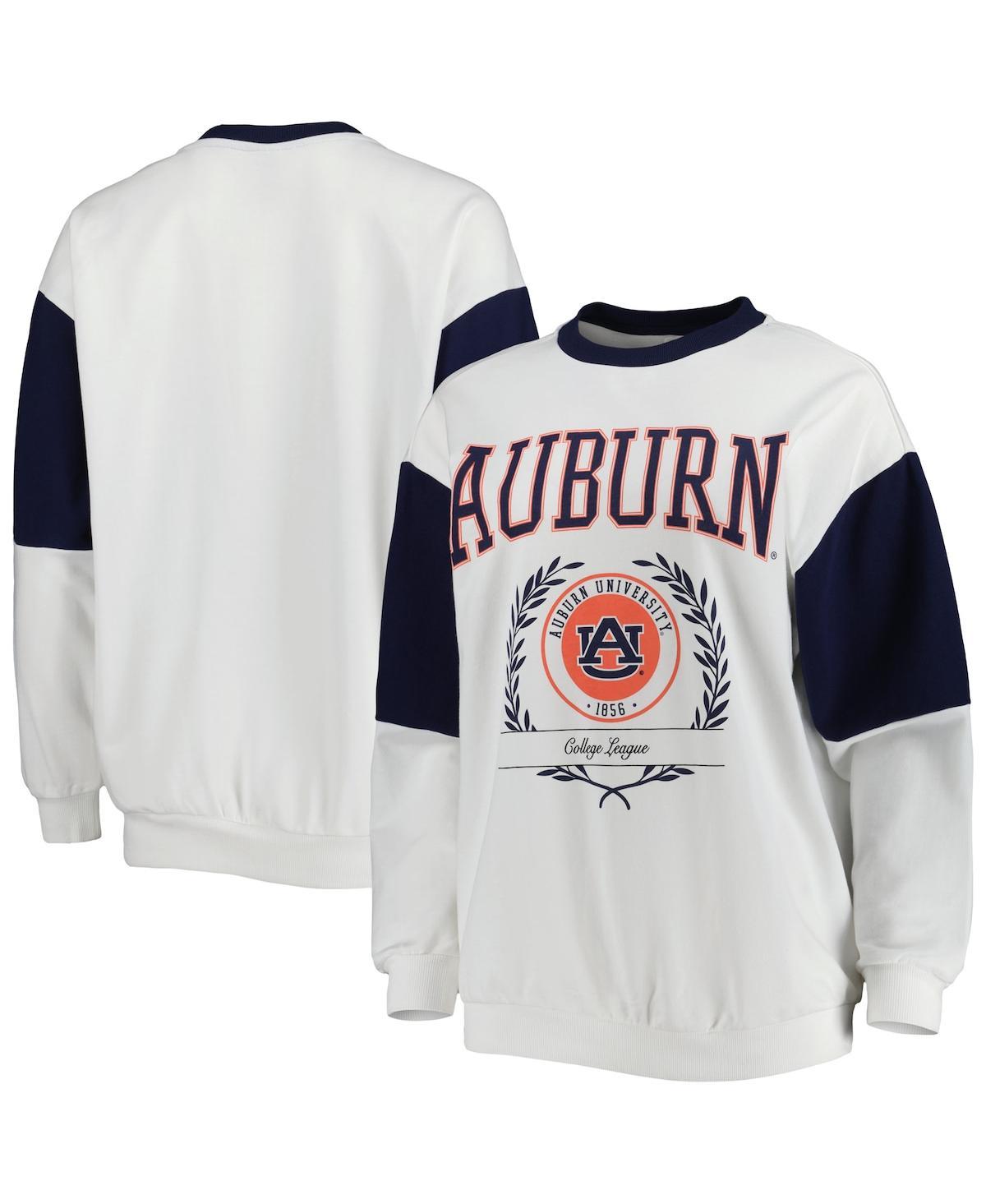 Women's Navy Auburn Tigers It's A Vibe Dolman Pullover Sweatshirt