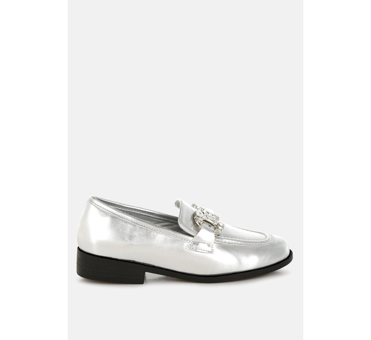 Dendron Diamante Horsebit Metallic Loafers