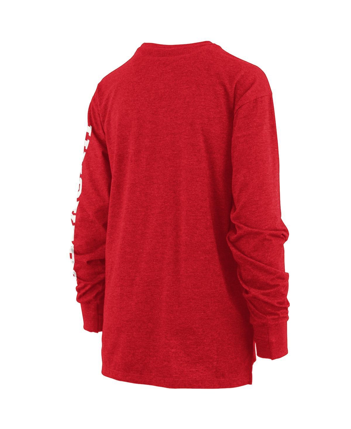 Women's Scarlet Nebraska Huskers Plus Size Two-Hit Canyon Long Sleeve T-shirt