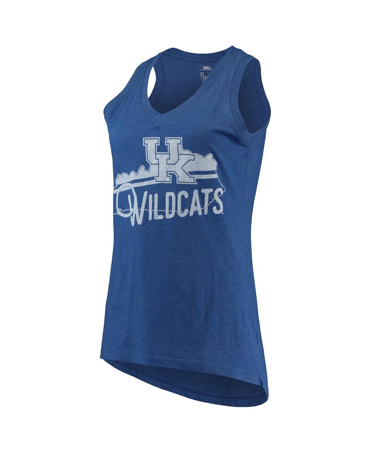 Women's Royal Kentucky Wildcats Ferris Melange V-Neck Tank Top