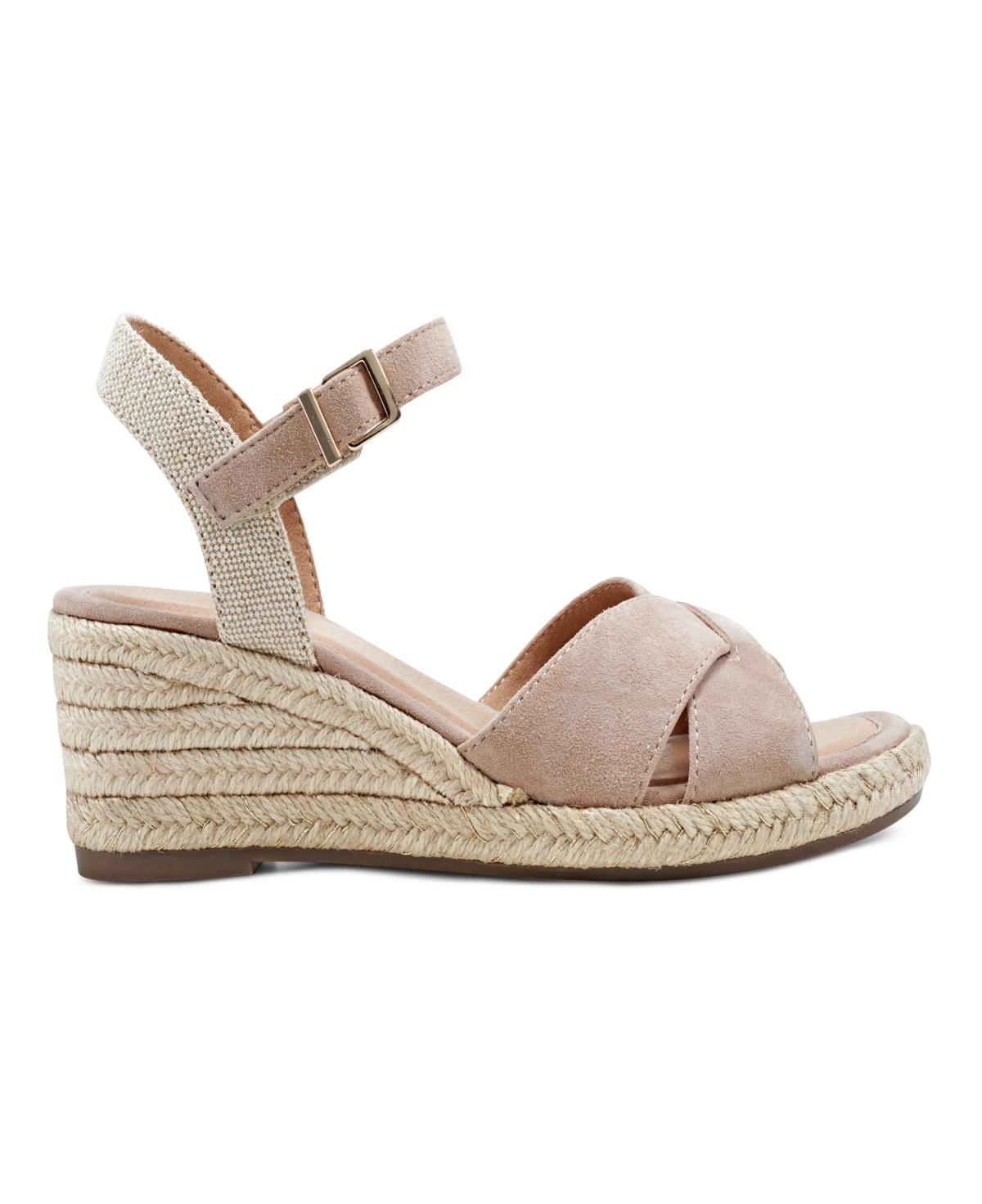 Women's Shandra Ankle Strap Round Toe Wedge Sandals