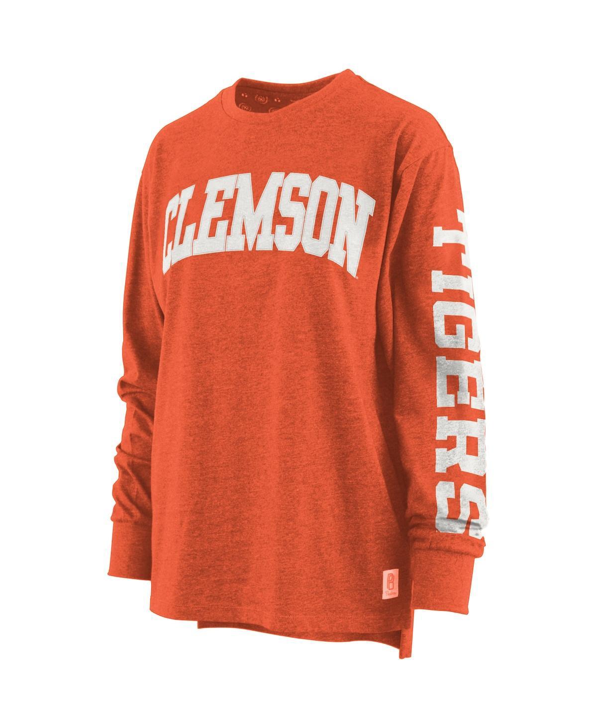 Women's Orange Clemson Tigers Plus Size Two-Hit Canyon Long Sleeve T-shirt