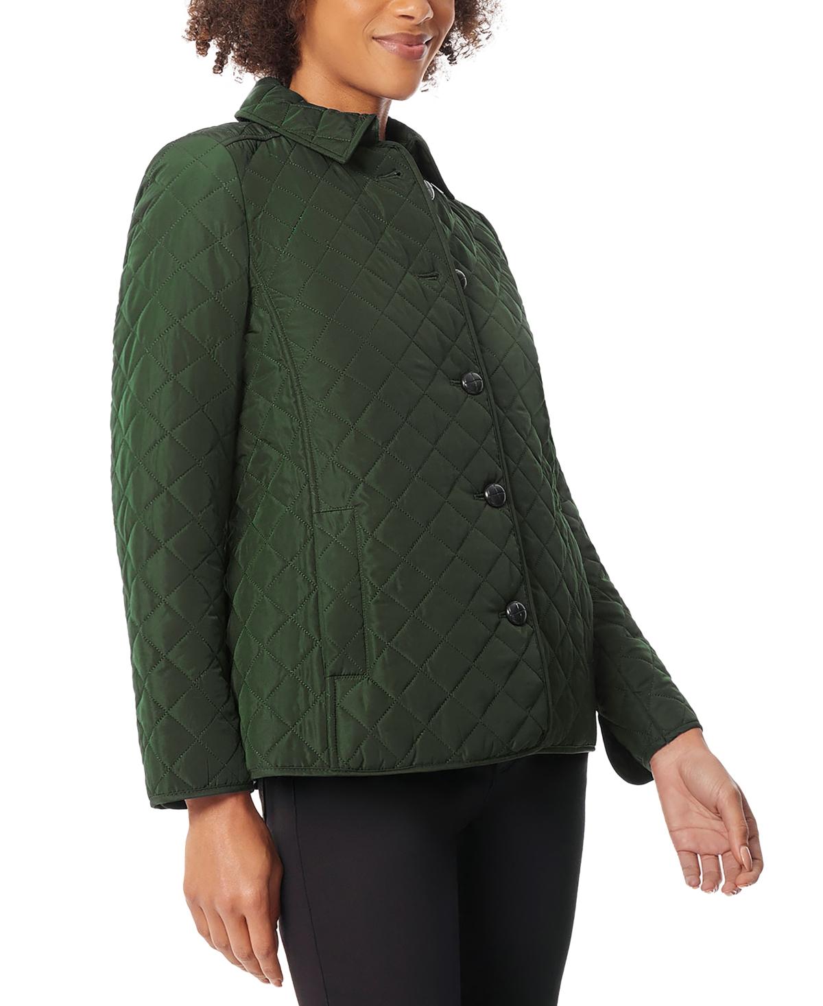 Petite Button-Front Quilted Jacket