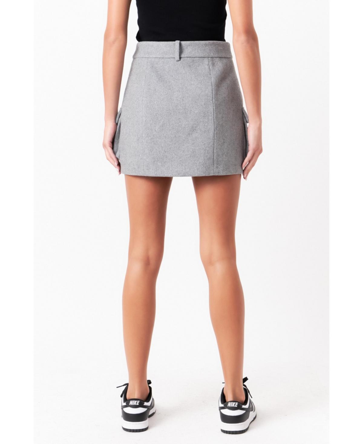 Women's Wool Cargo Skirt