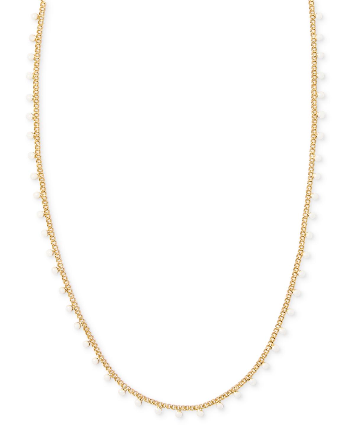 14k Gold-Plated Color Bead 19" Adjustable Strand Necklace