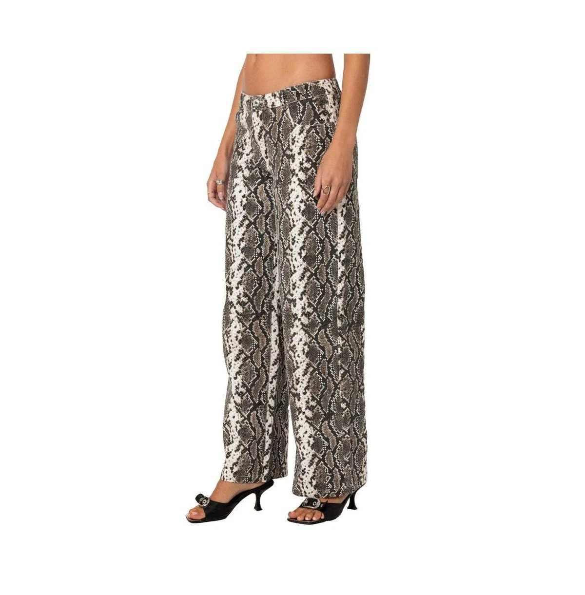 Women's Snakescale printed low rise jeans