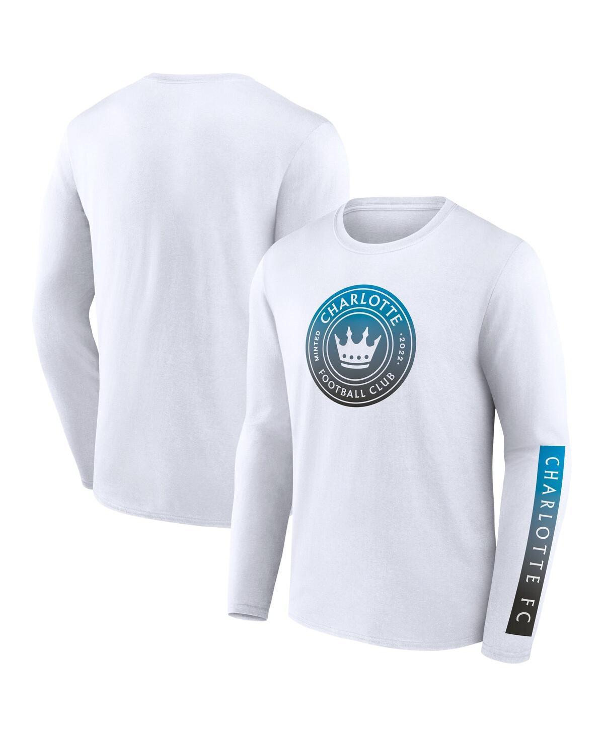 Men's White Charlotte FC Long Sleeve T-Shirt