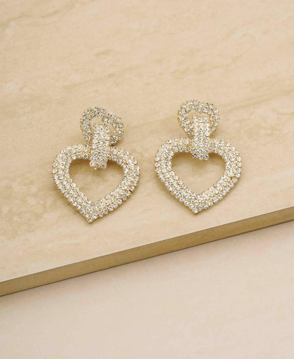 18K Gold Plated Dove Drop Heart Earrings