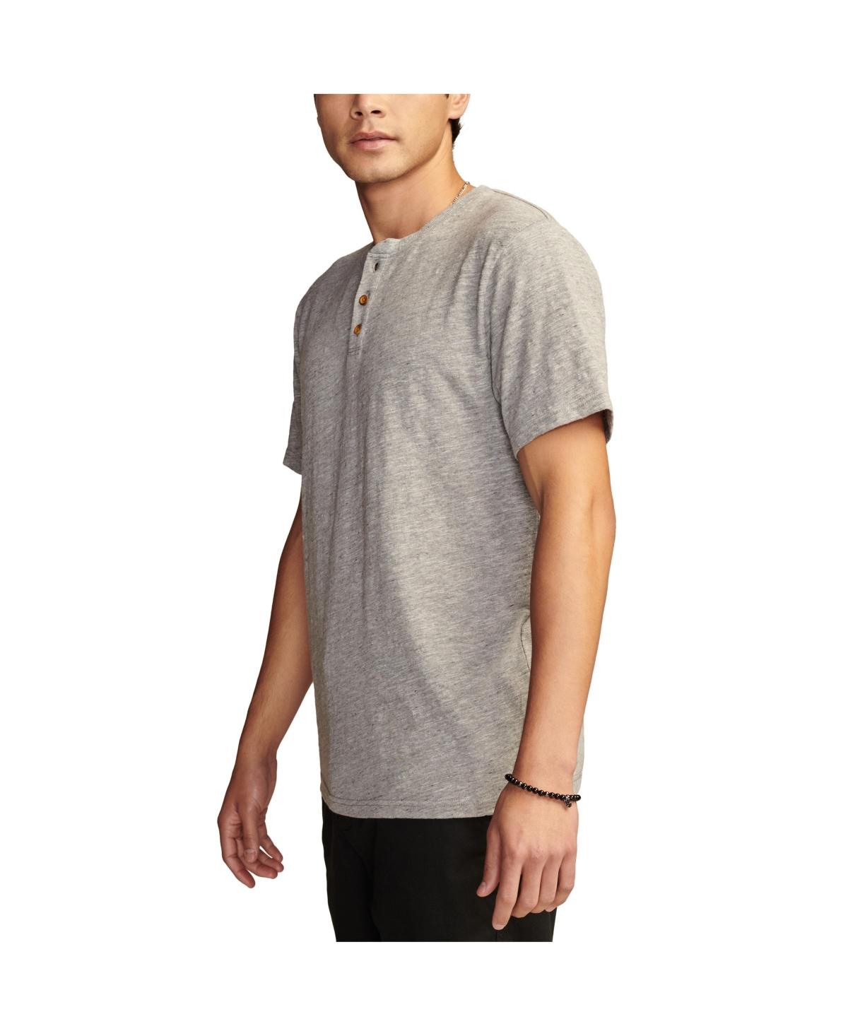 Men's Linen Short Sleeve Henley T-shirts