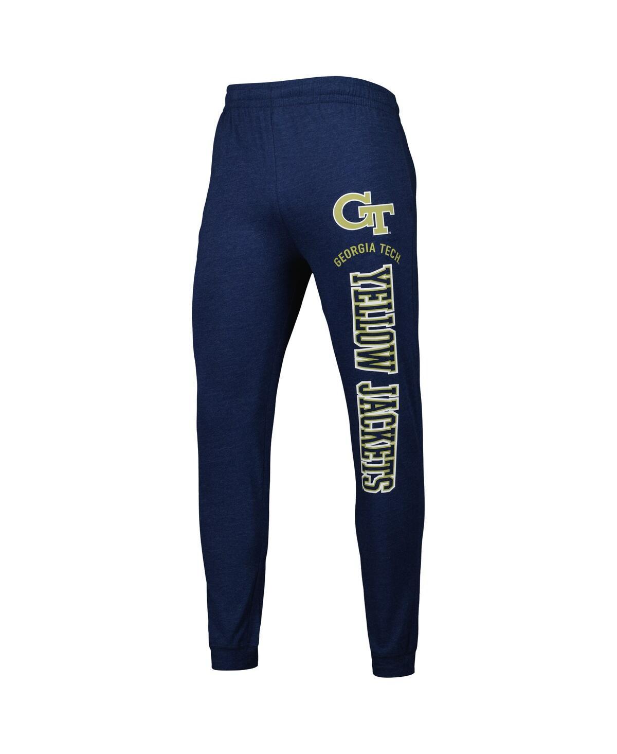 Men's Navy, Charcoal Georgia Tech Yellow Jackets Meter Pullover Hoodie and Joggers Sleep Set