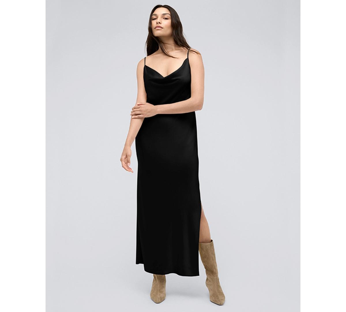 Women's Satin Cowl-Neck Maxi Slip Dress