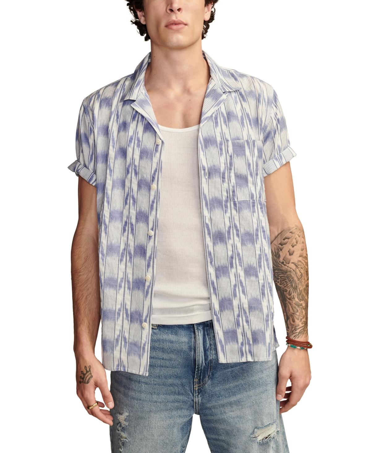 Men's Ikat Camp Collar Short Sleeve Shirt