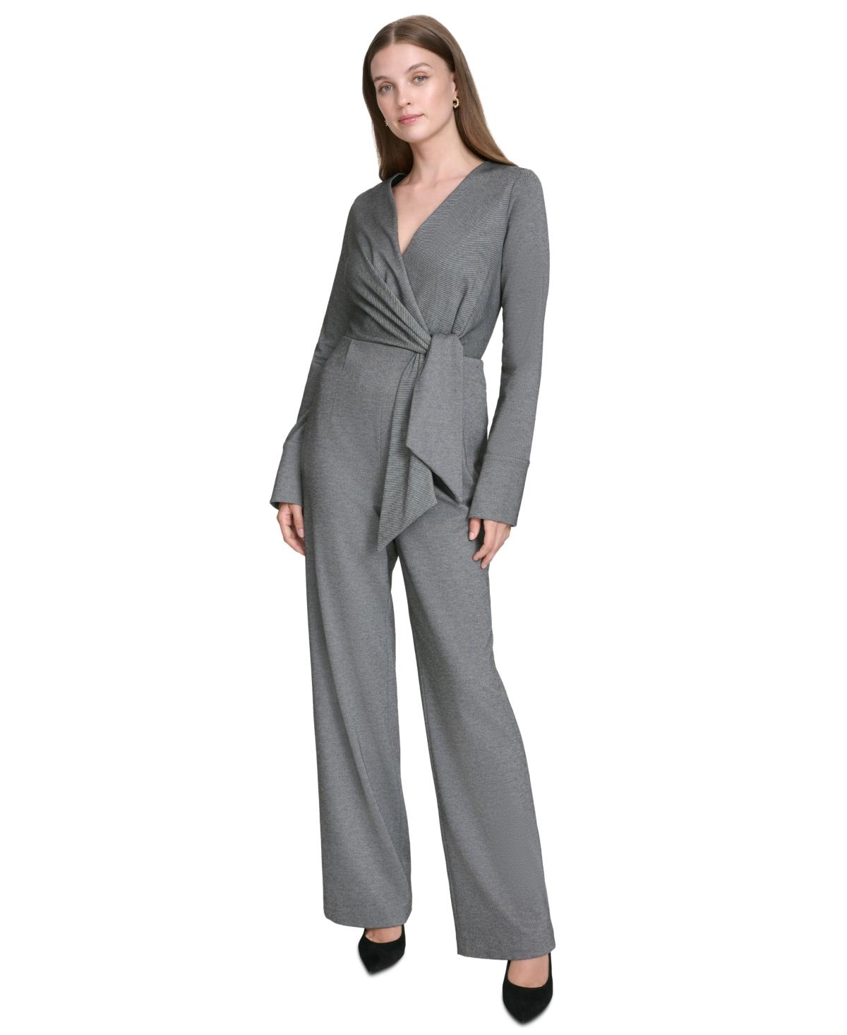 Women's V-Neck Side-Tie Wide-Leg Jumpsuit