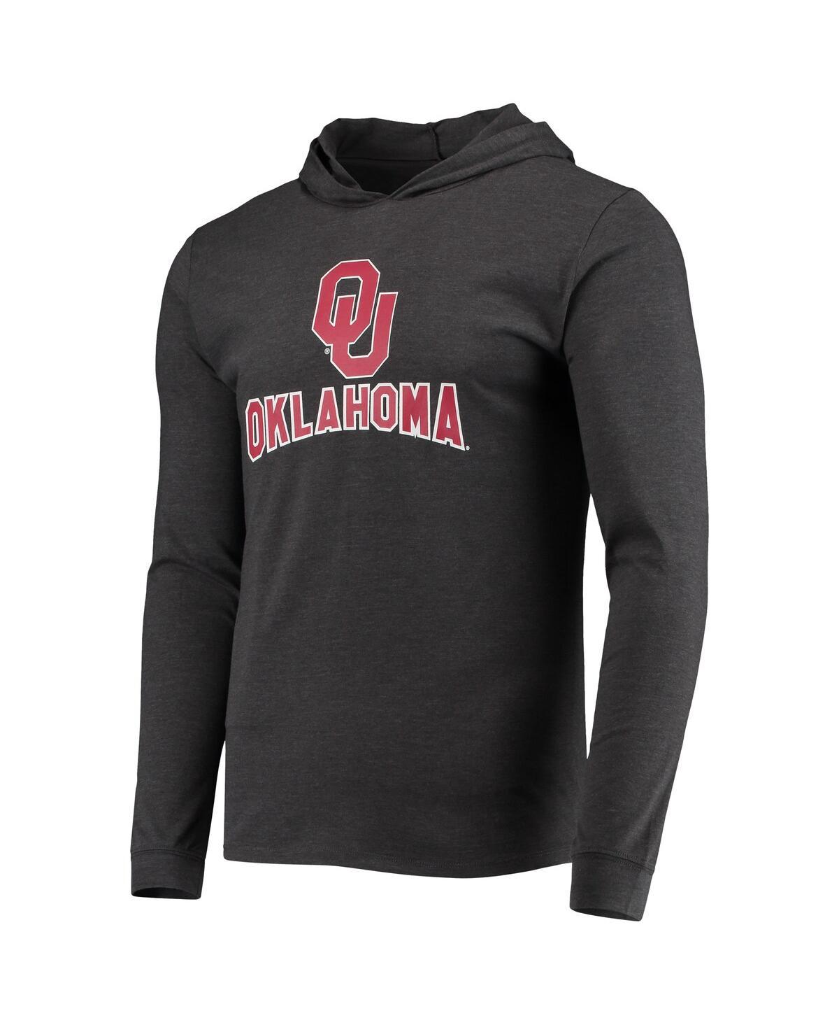 Men's Crimson, Heather Charcoal Oklahoma Sooners Meter Long Sleeve Hoodie T-shirt and Jogger Pajama Set