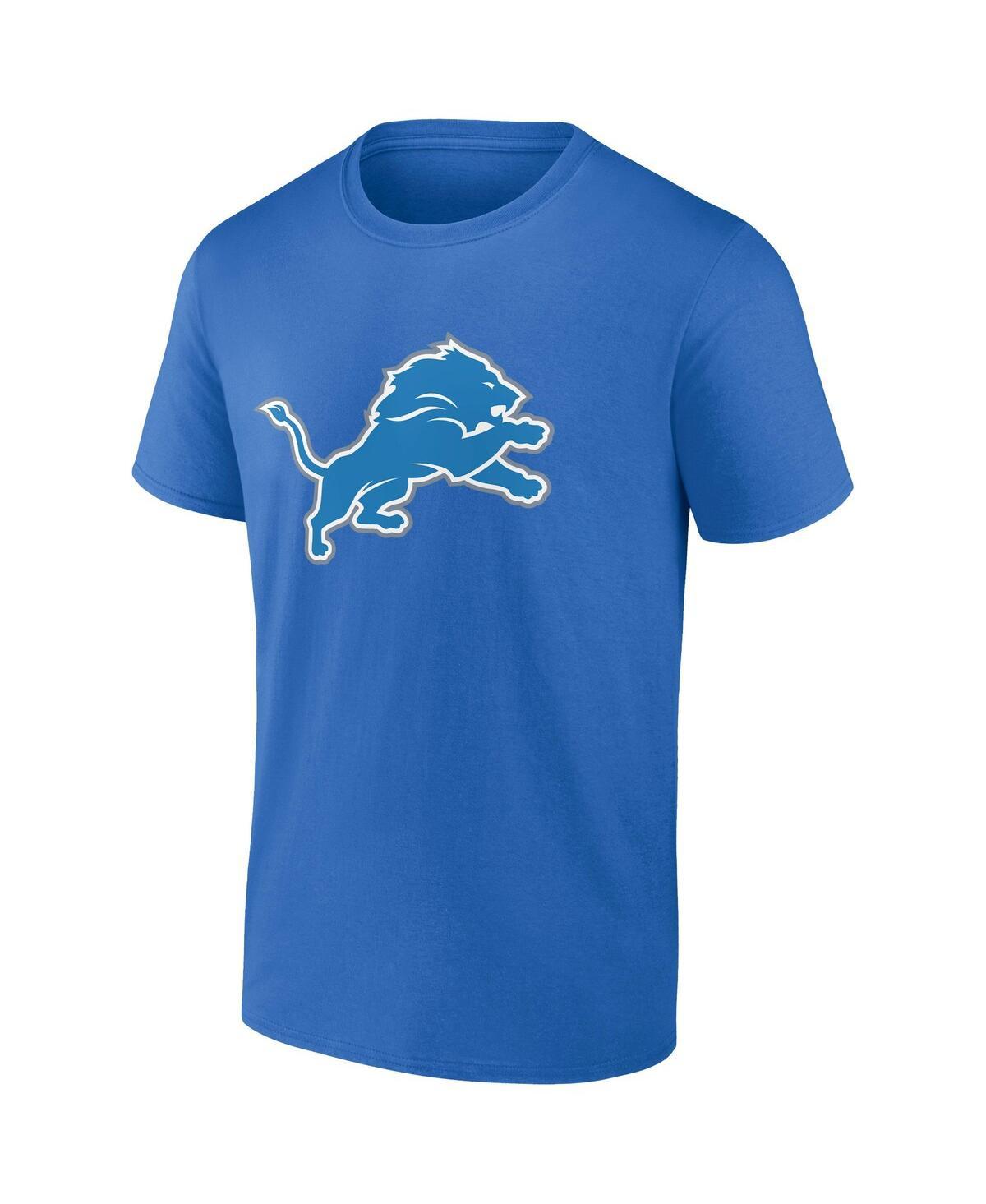 Men's Aidan Hutchinson Blue Detroit Lions Player Icon Name and Number T-shirt