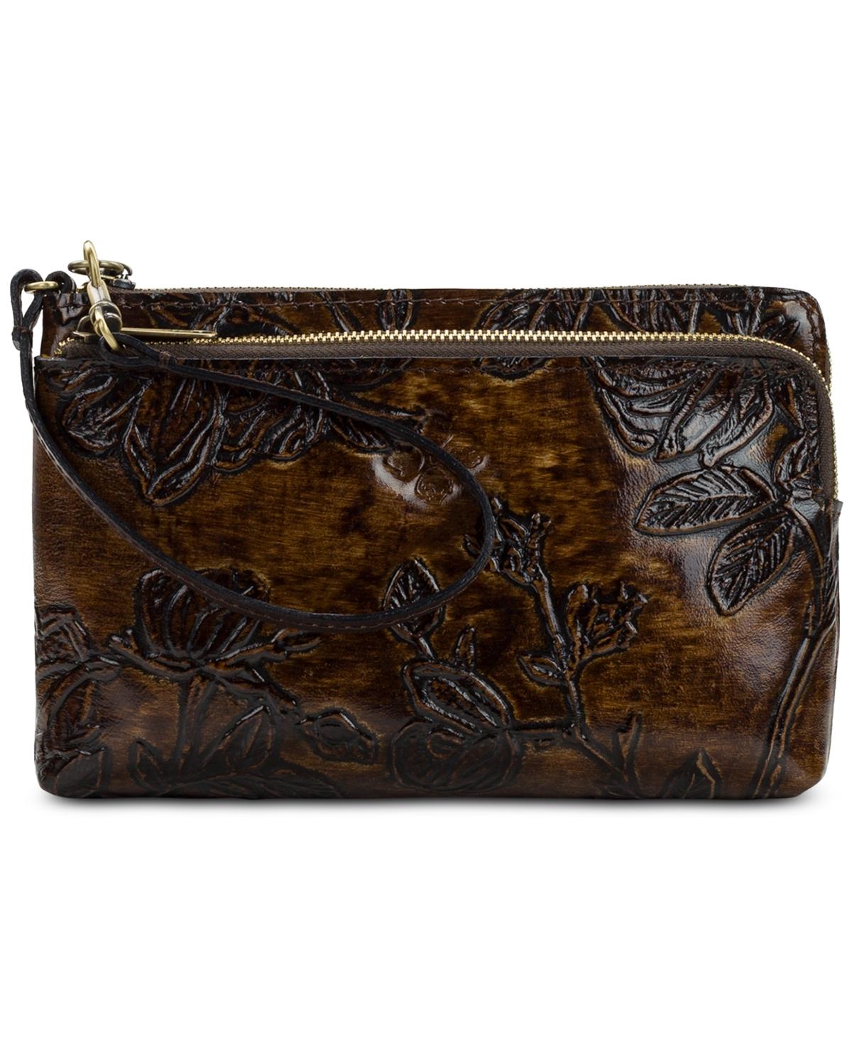 Varone Bark Leaves Leather Wristlet, Created for Macy's  