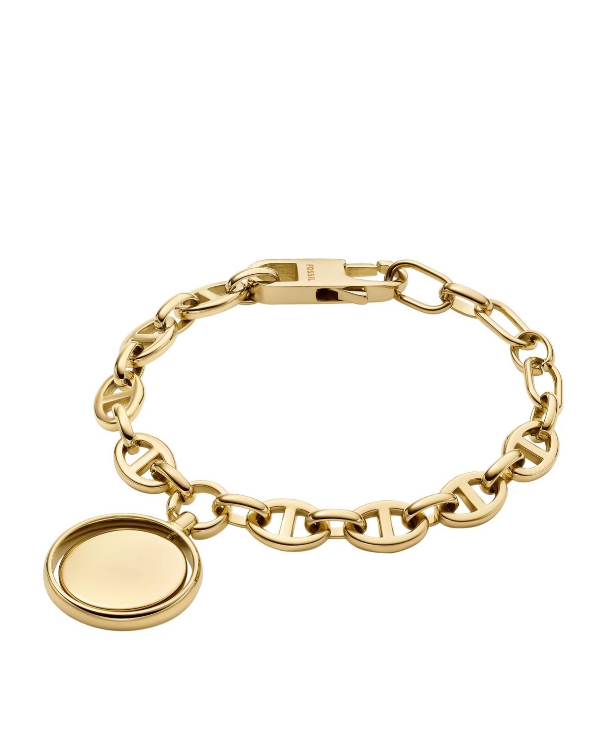 Heritage Legacy Charm Gold-Tone Stainless Steel Chain Bracelet