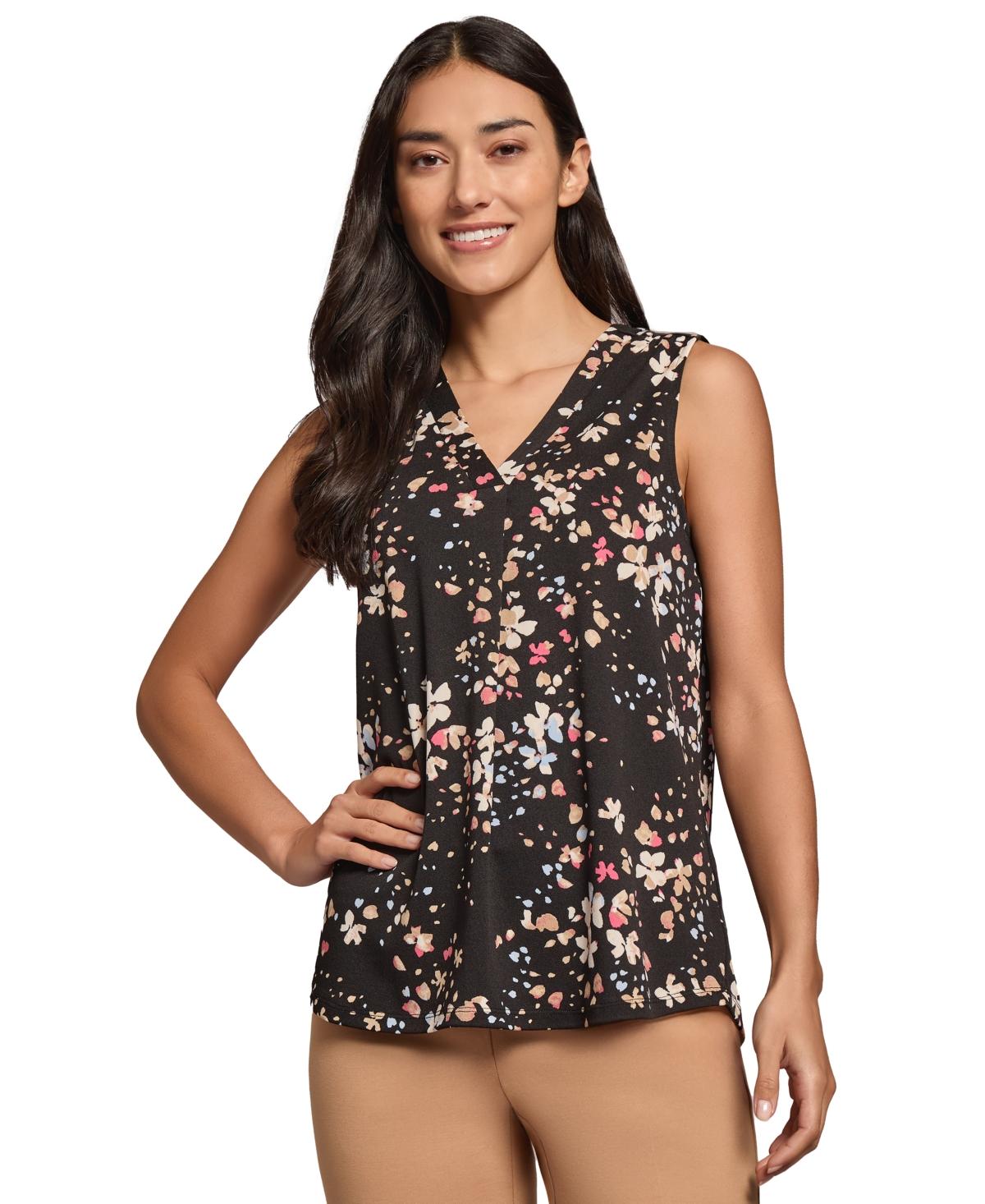 Women's Printed Moss Crepe Sleeveless Top