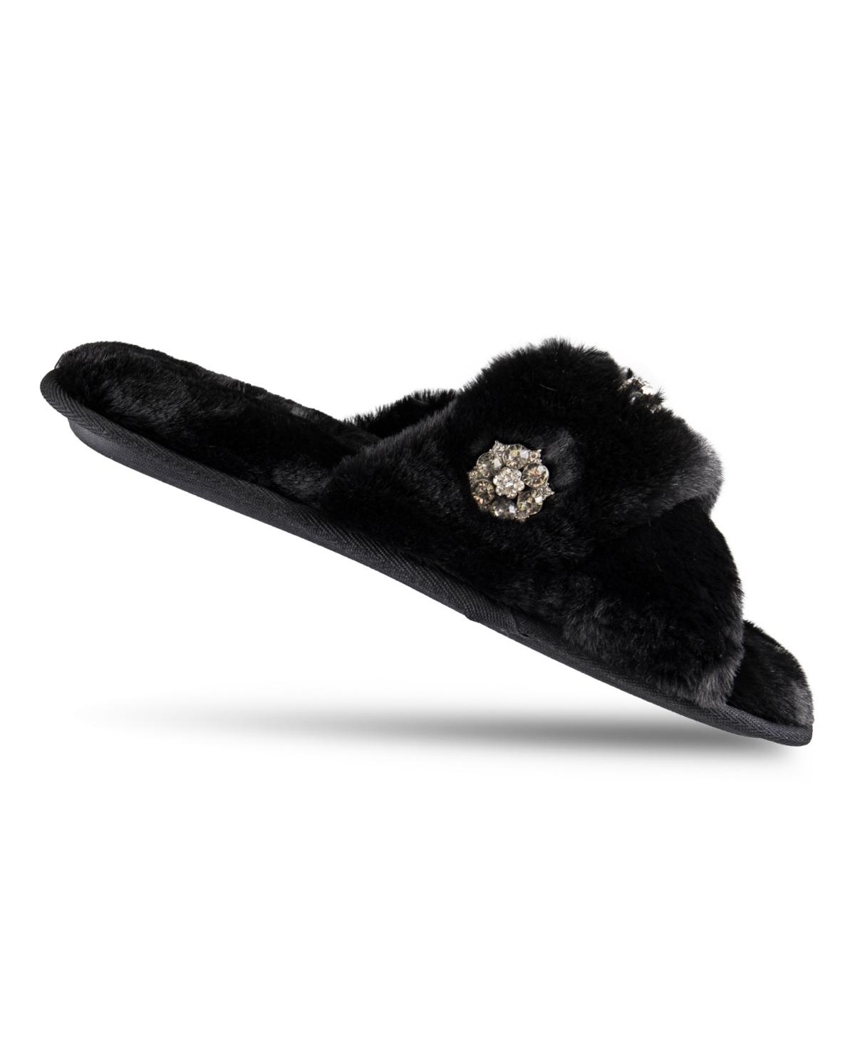 Women's Embellished Cross Band Slide Slippers