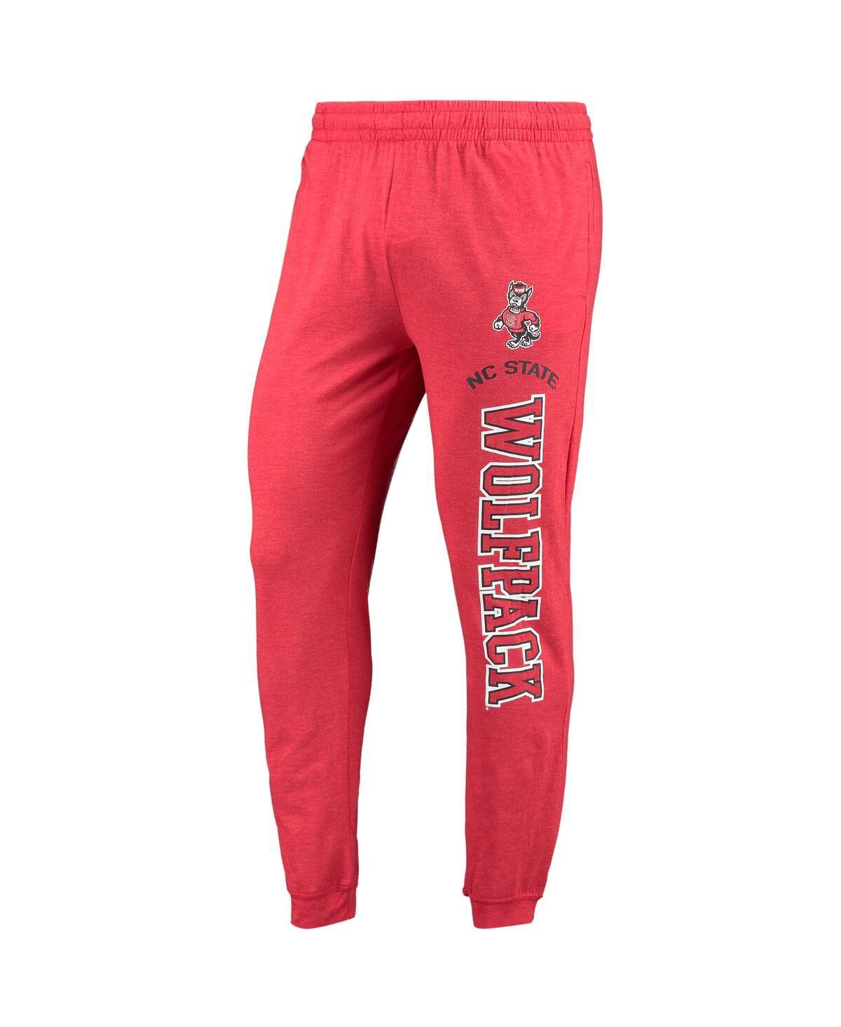 Men's Red, Heather Charcoal NC State Wolfpack Meter Long Sleeve Hoodie T-shirt and Jogger Pajama Set