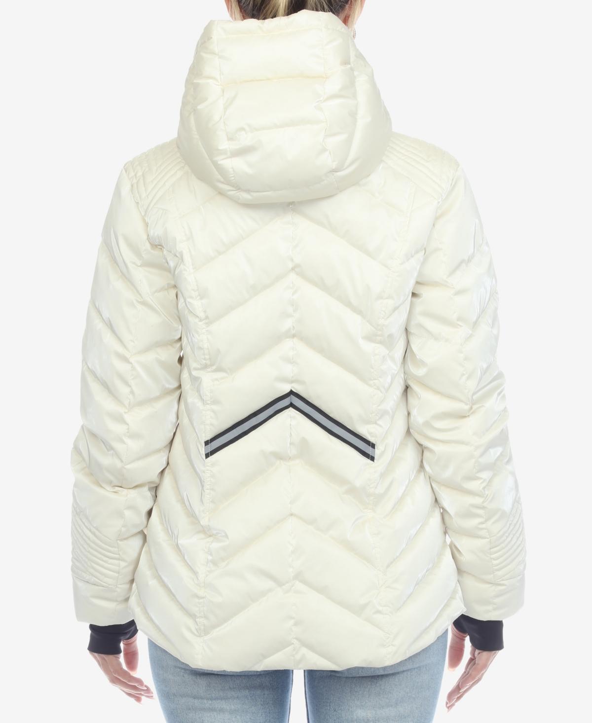 Women's Midweight Quilted Contrast with Thumbholes Hooded Jacket