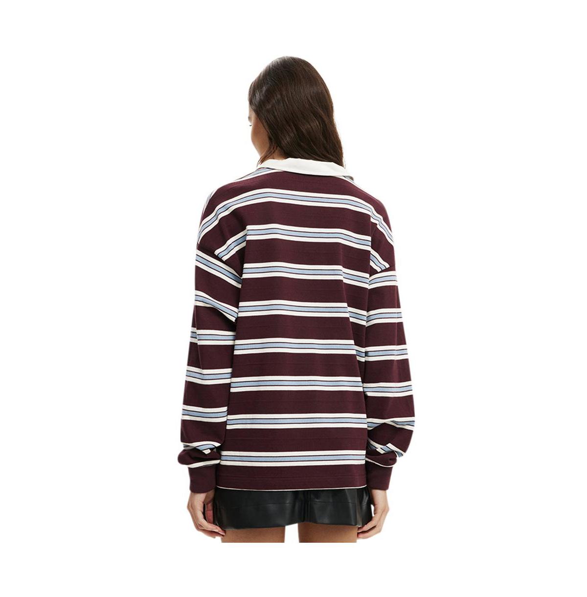 Women's Oversized Long Sleeve Polo