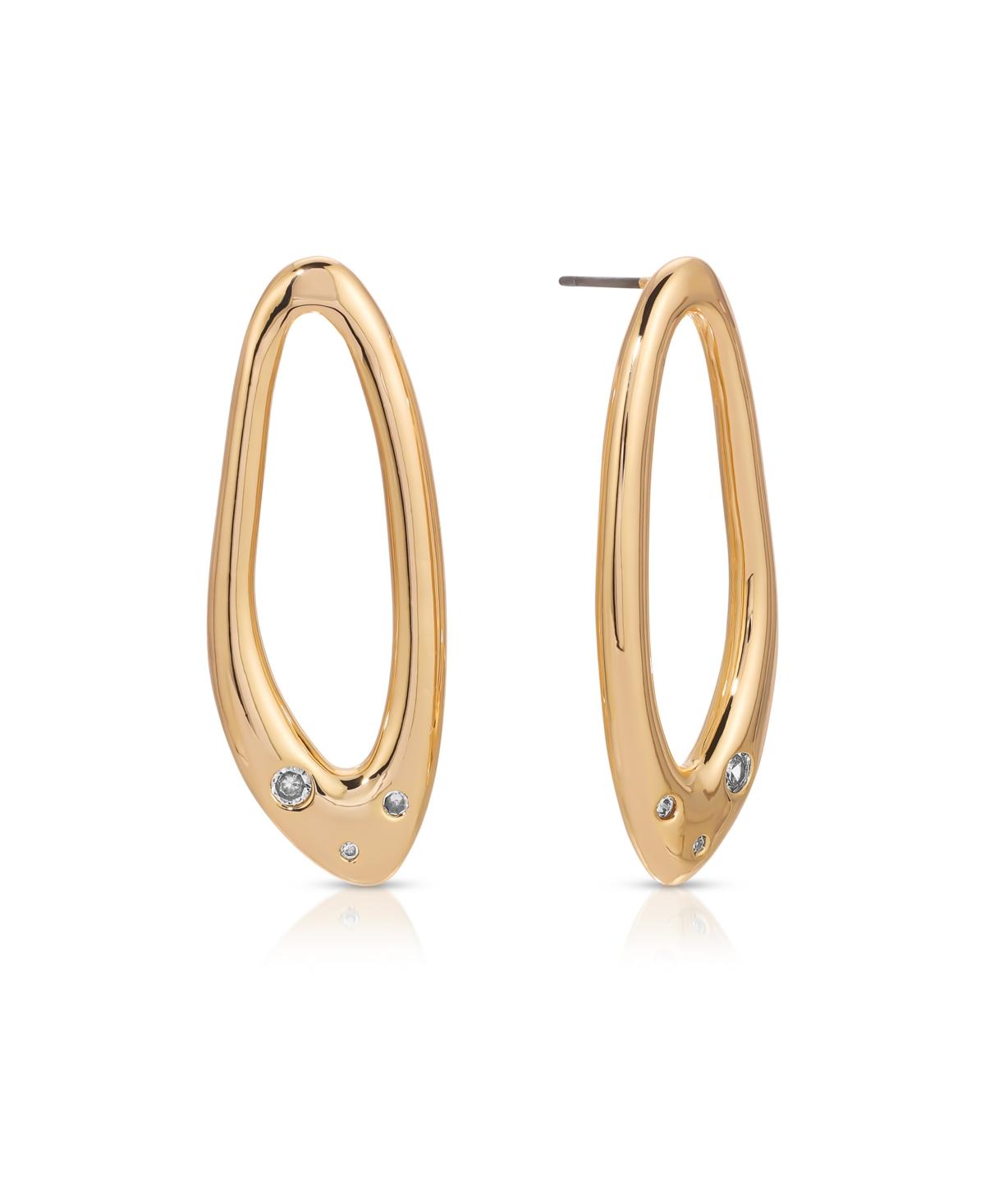 Molten 18k Gold Plated Crystal Dotted Oval Earrings