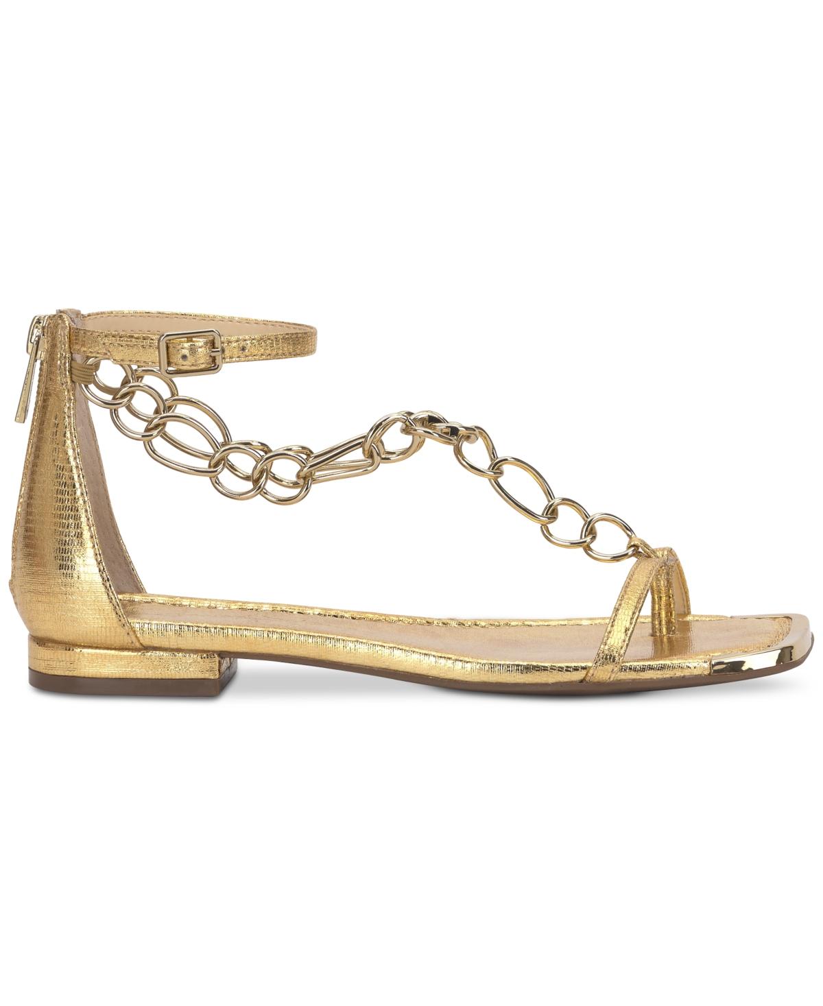 Women's Edgey Chain-Trim Flat Sandals