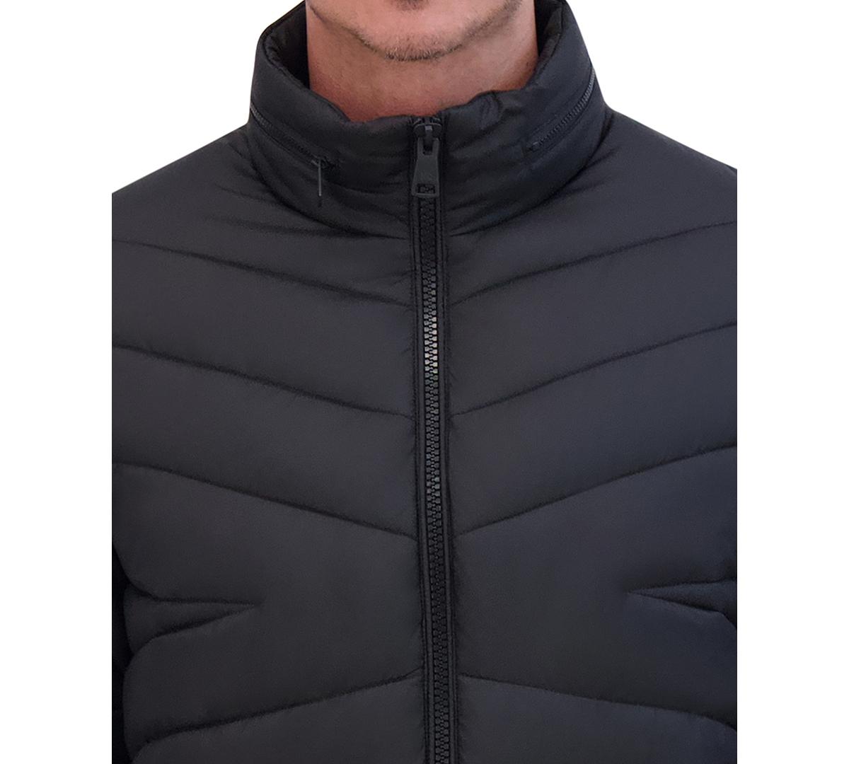 Men's Quilted Lightweight Hooded Zip-Front Puffer Jacket