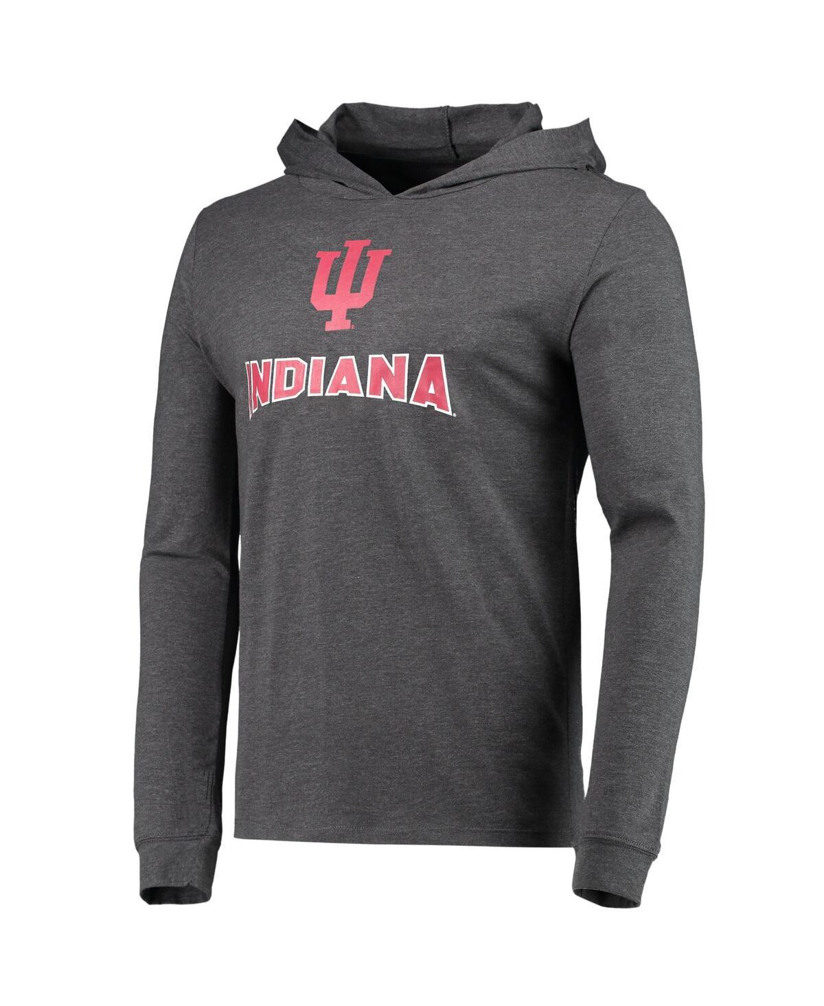 Men's Crimson, Heather Charcoal Indiana Hoosiers Meter Long Sleeve Hoodie T-shirt and Jogger Pajama Set