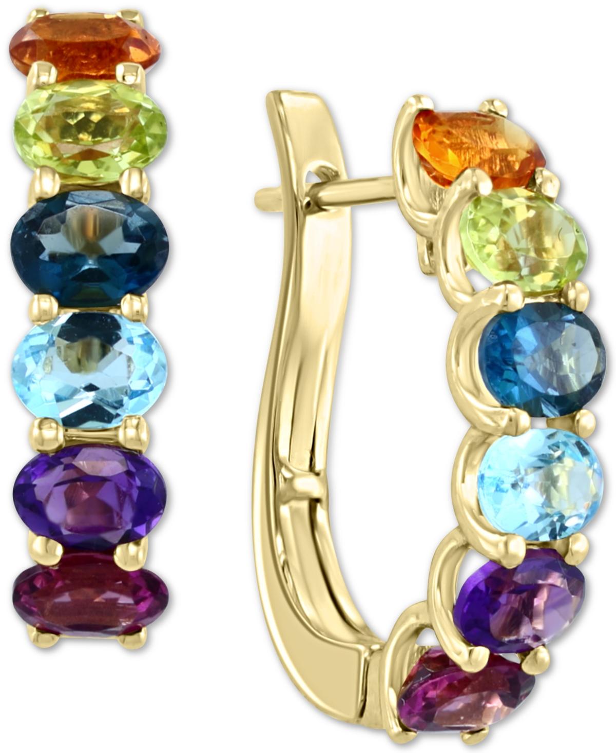 EFFY® Multi-Gemstone (2-1/8 ct. t.w.) Hoop Earrings in 14k Gold