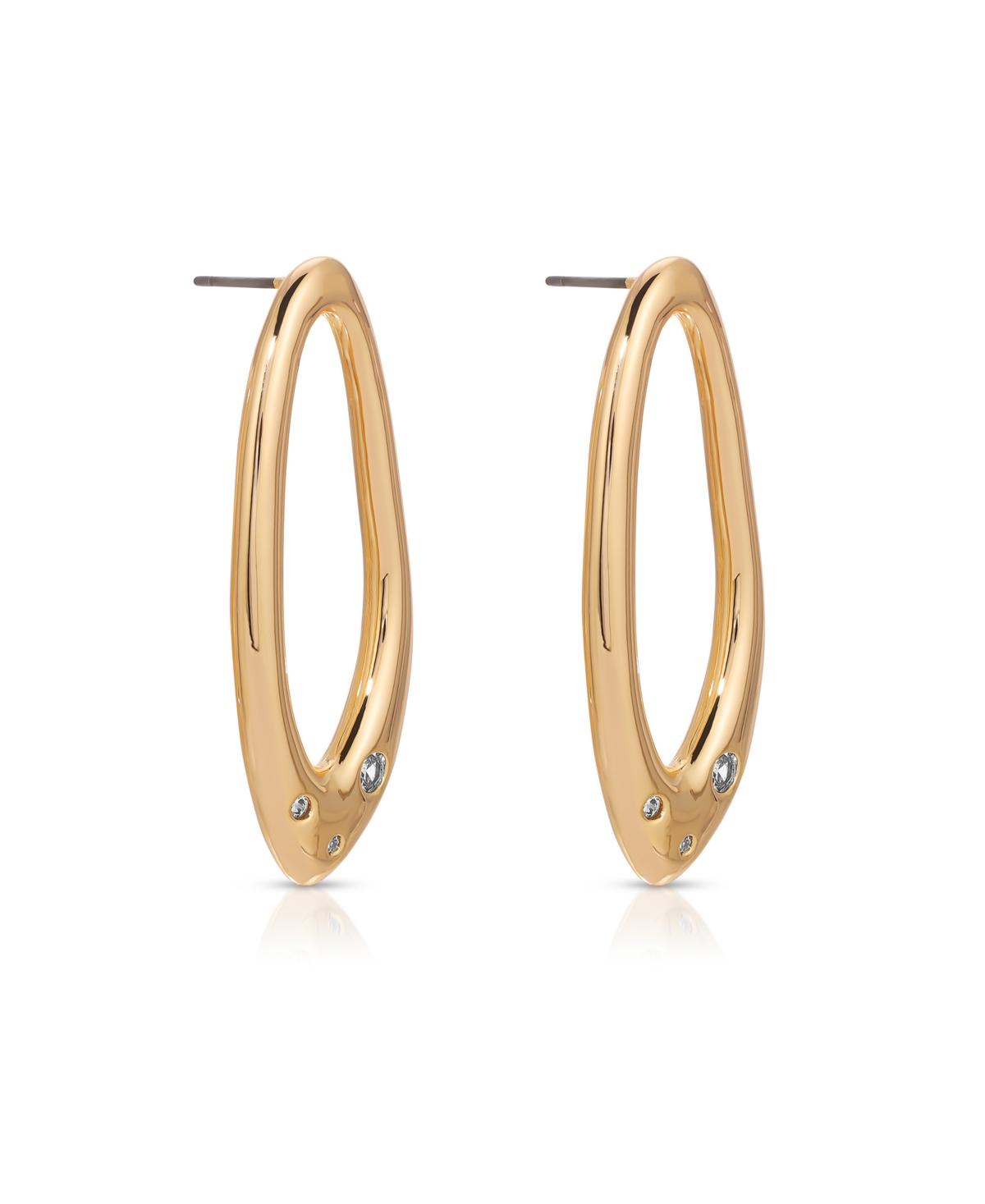 Molten 18k Gold Plated Crystal Dotted Oval Earrings