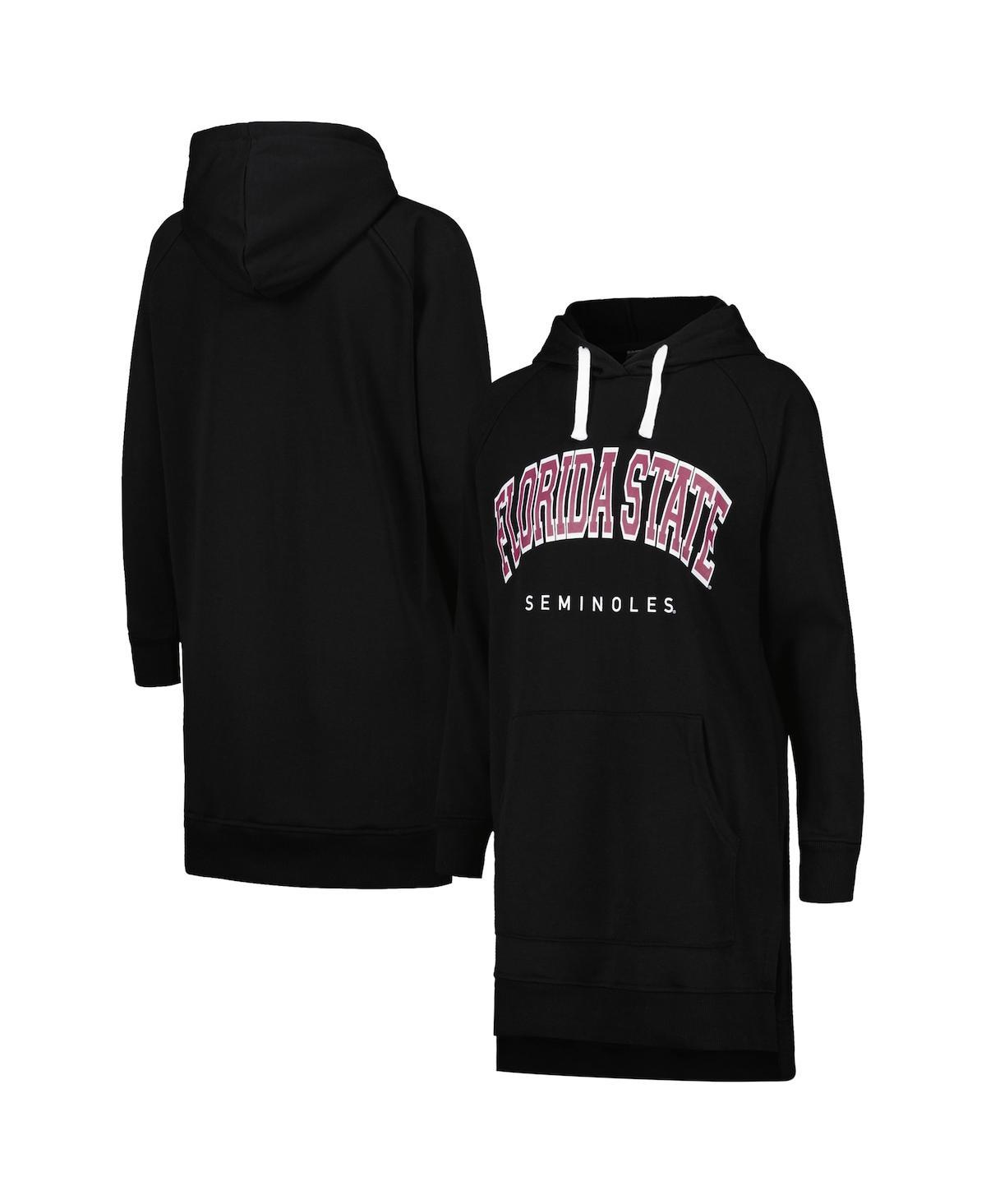 Women's Black Florida State Seminoles Take a Knee Raglan Hooded Sweatshirt Dress