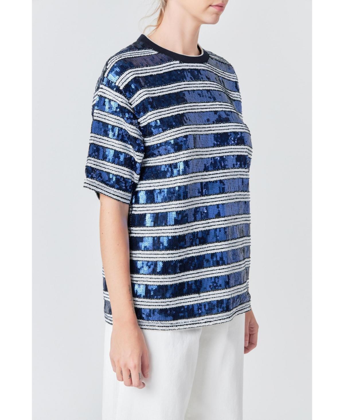 Women's Sequin Stripe Top