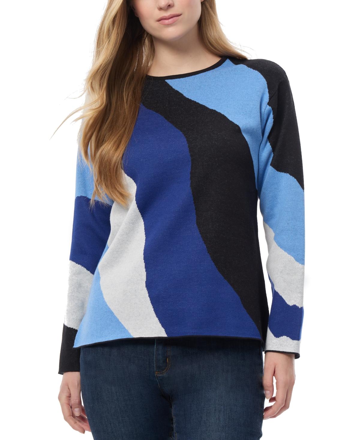 Petite Wave Intarsia Crewneck Sweater