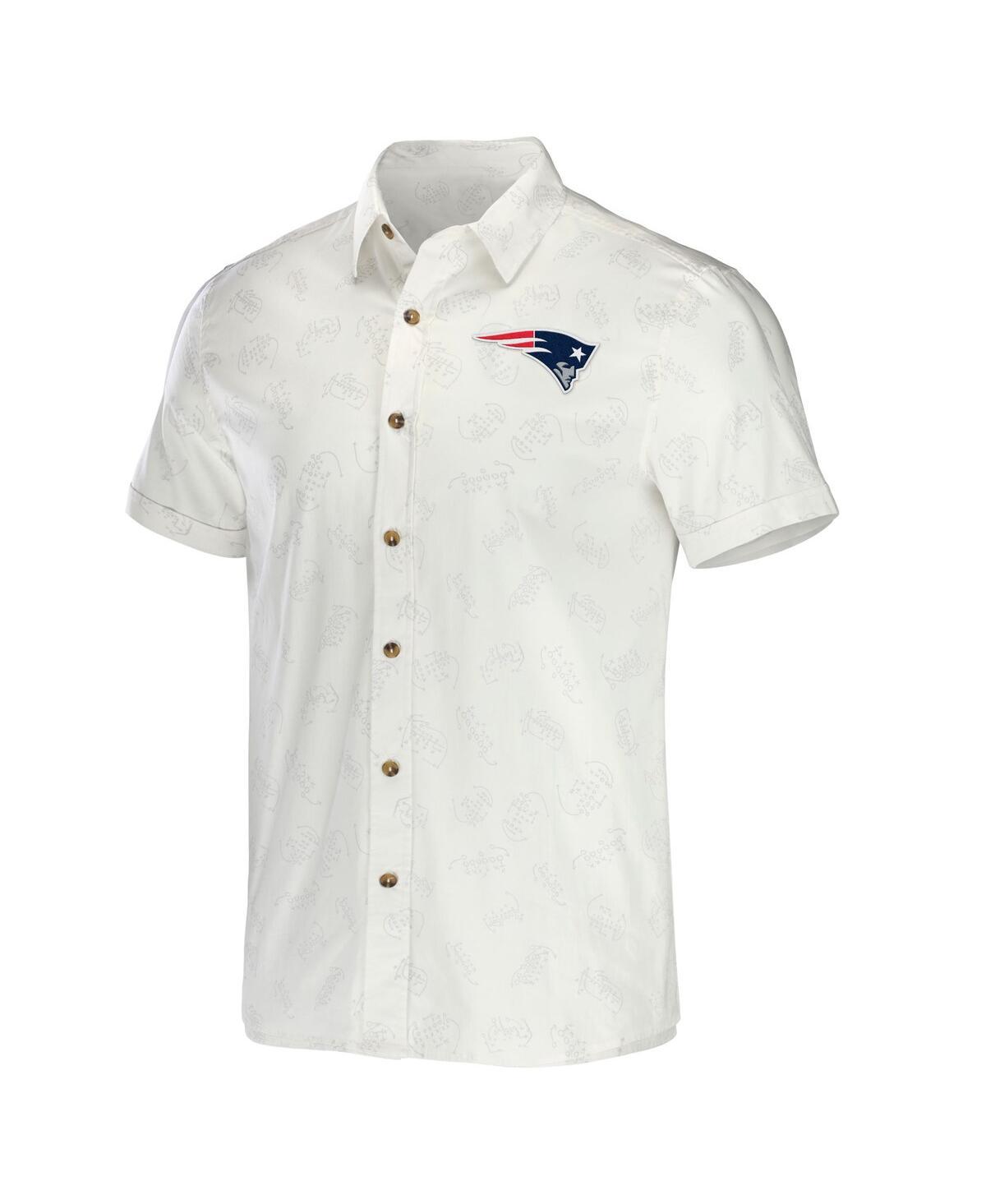 Men's NFL x Darius Rucker Collection by White New England Patriots Woven Button-Up T-shirt