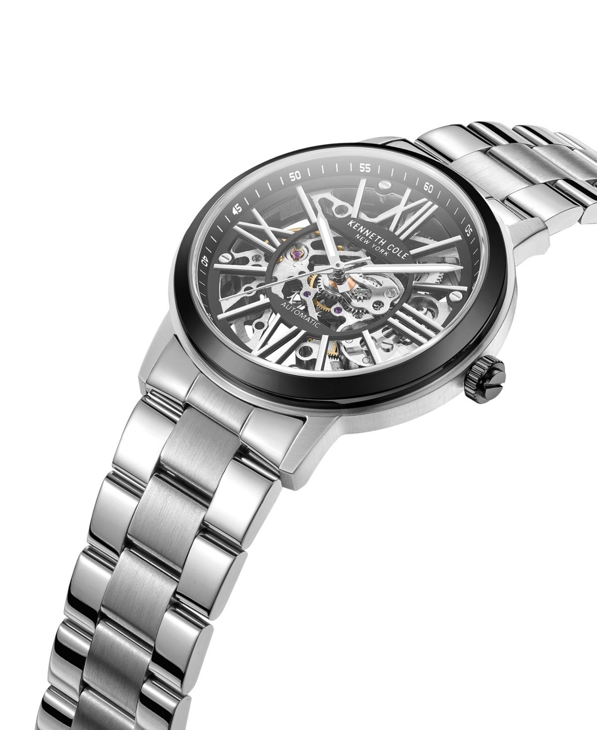 Men's Automatic Silver-Tone Stainless Steel Bracelet Watch 43mm