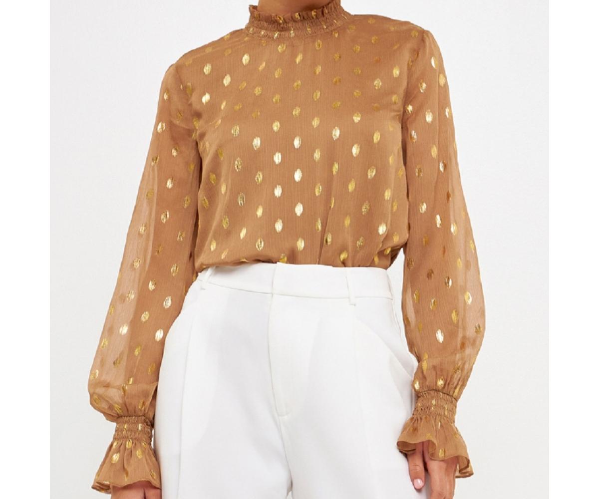 Women's Polka Dot Chiffon Blouse