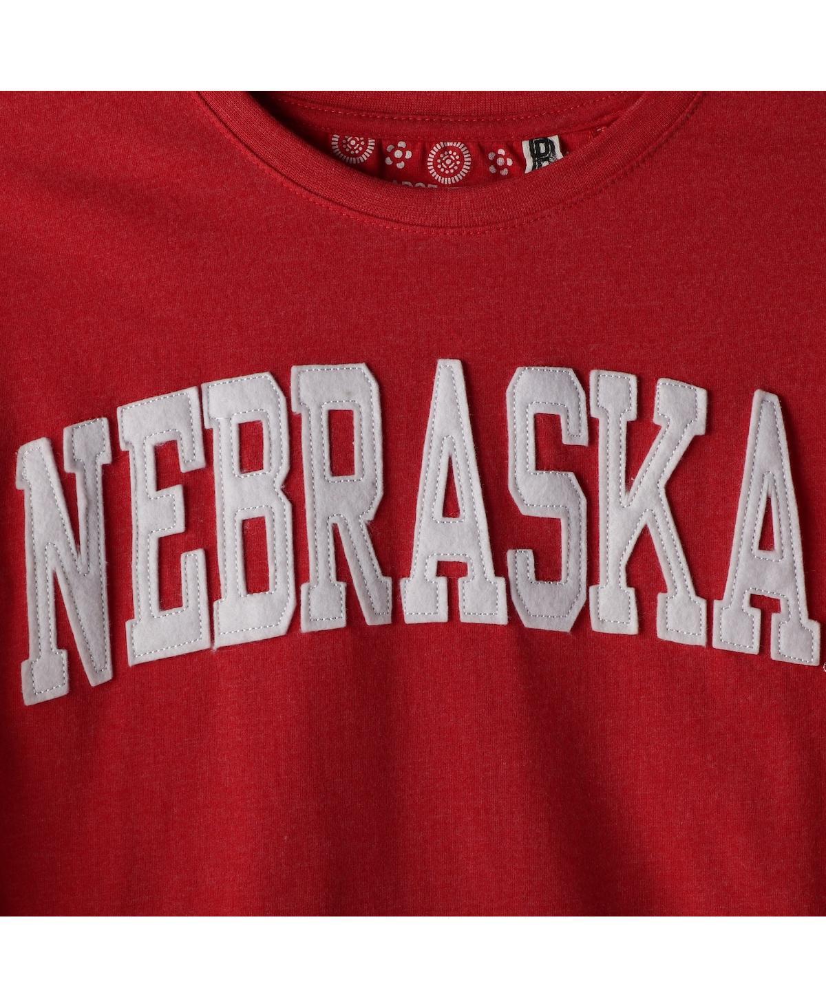 Women's Scarlet Nebraska Huskers Plus Size Two-Hit Canyon Long Sleeve T-shirt