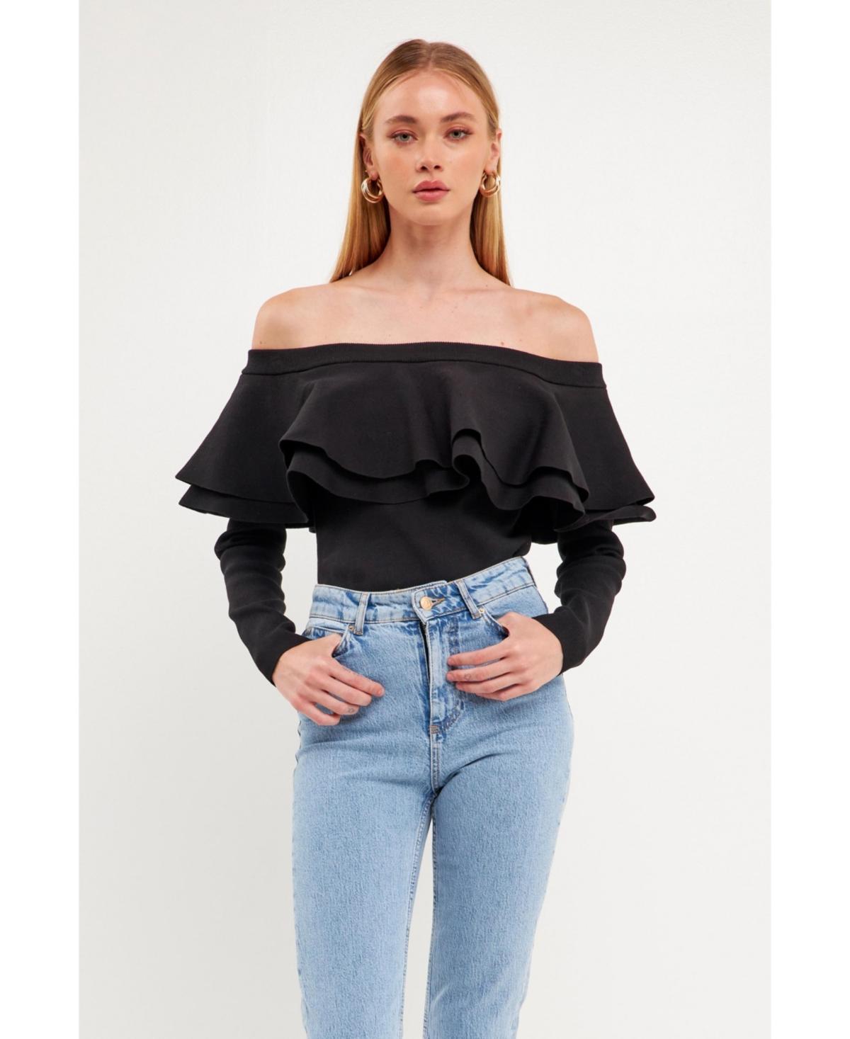 Women's Off-The-Shoulder Knit Top