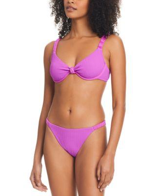 Women's Sweetheart-Neck Underwire Bikini Top & High-Waist Hipster Bikini Bottoms