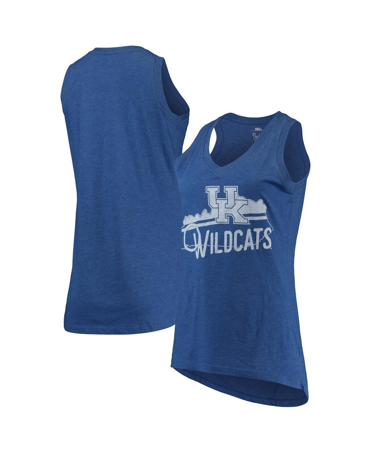 Women's Royal Kentucky Wildcats Ferris Melange V-Neck Tank Top