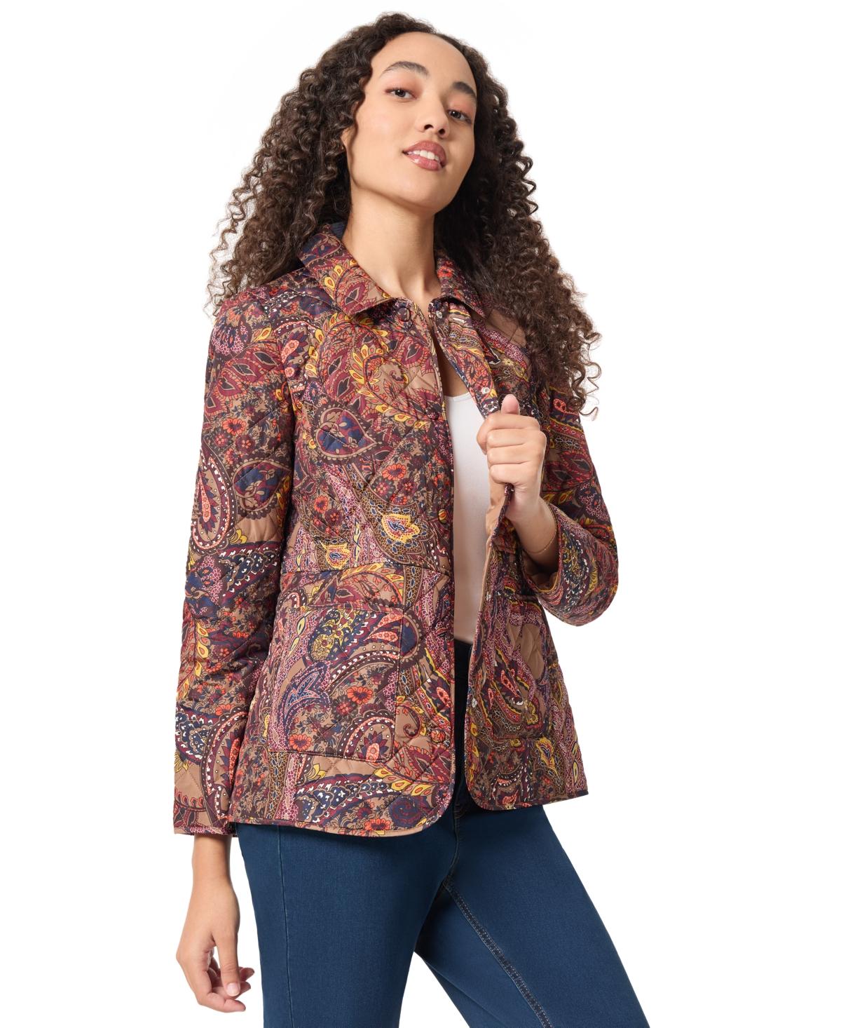 Women's Printed Quilted Snap-Front Jacket