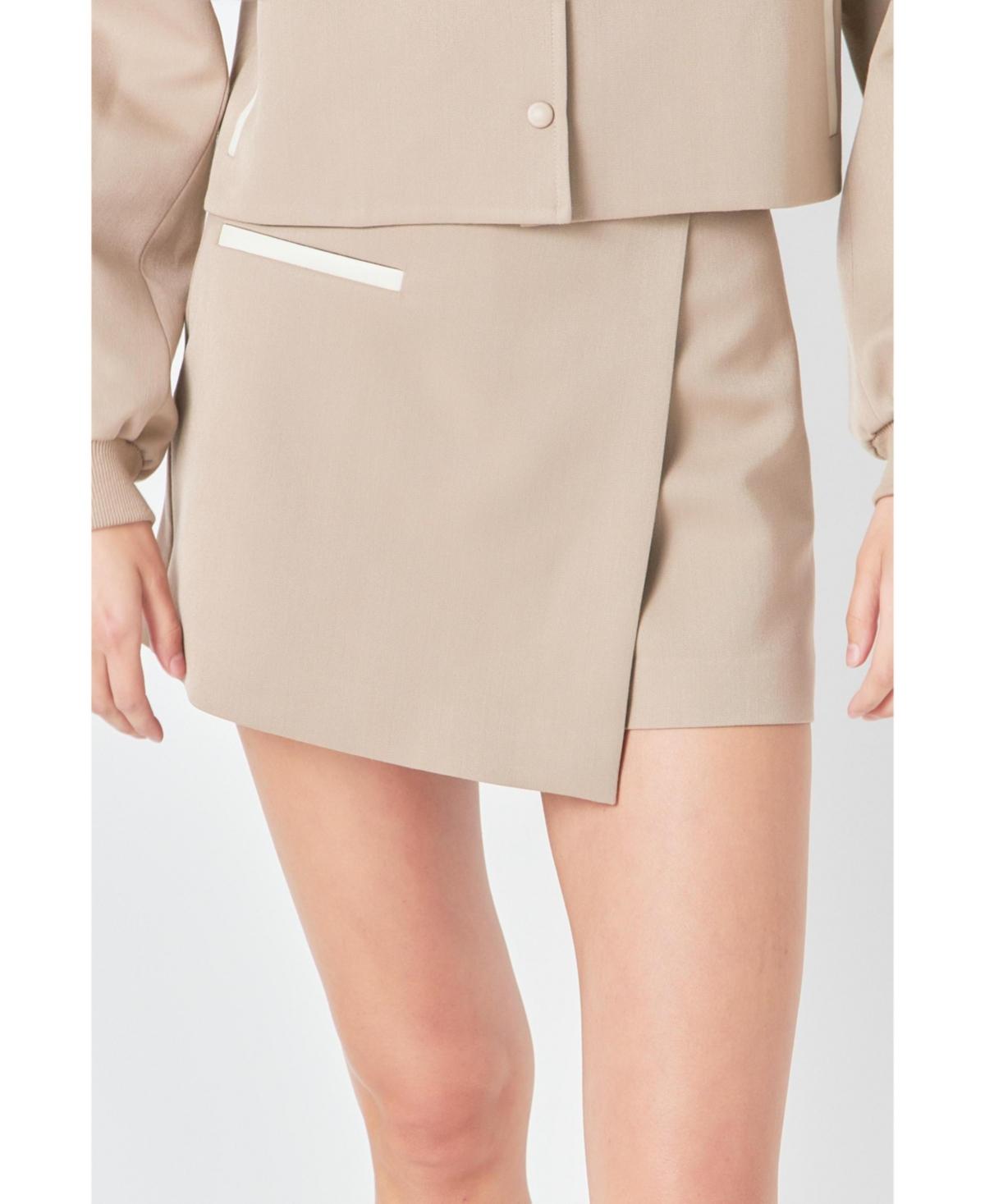 Women's Asymmetrical Wrap Mini Skort