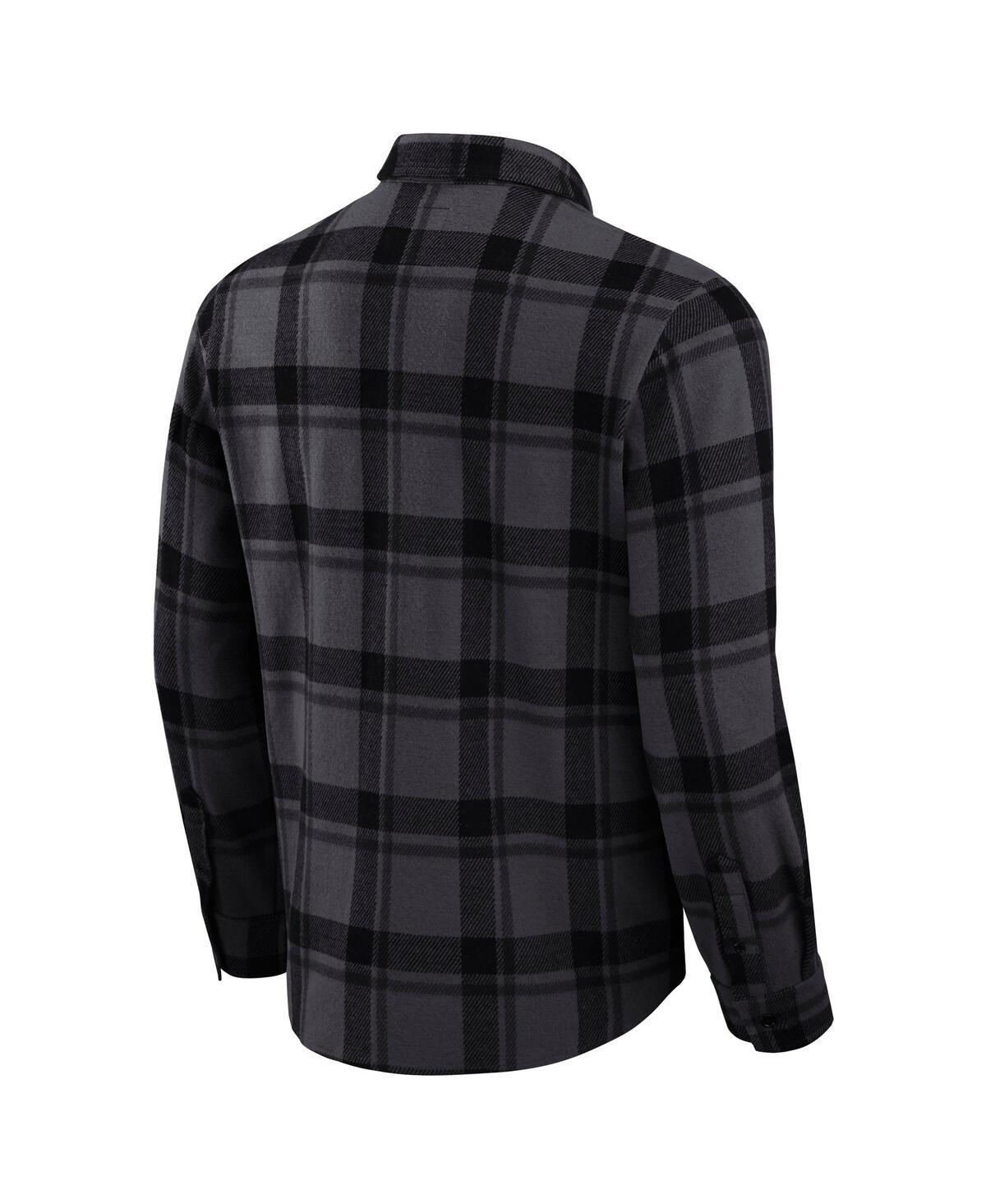 Men's Black Pittsburgh Steelers Plaid Button-Up Shirt